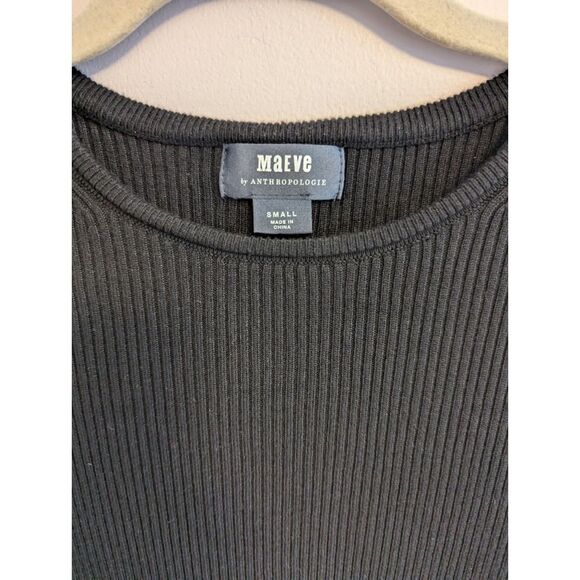 Maeve Josefa Ribbed Tshirt Black size Small - Picture 3 of 4